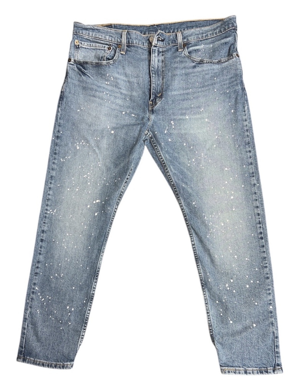 Levi's Distressed Blue Denim Jeans 512 Paint Splatter EUC 36/30